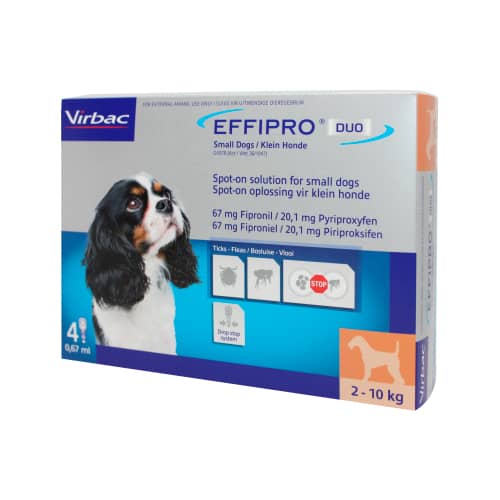 Effipro Duo pretblusu pilieni suņiem 2–10 kg 67/20 mg N4